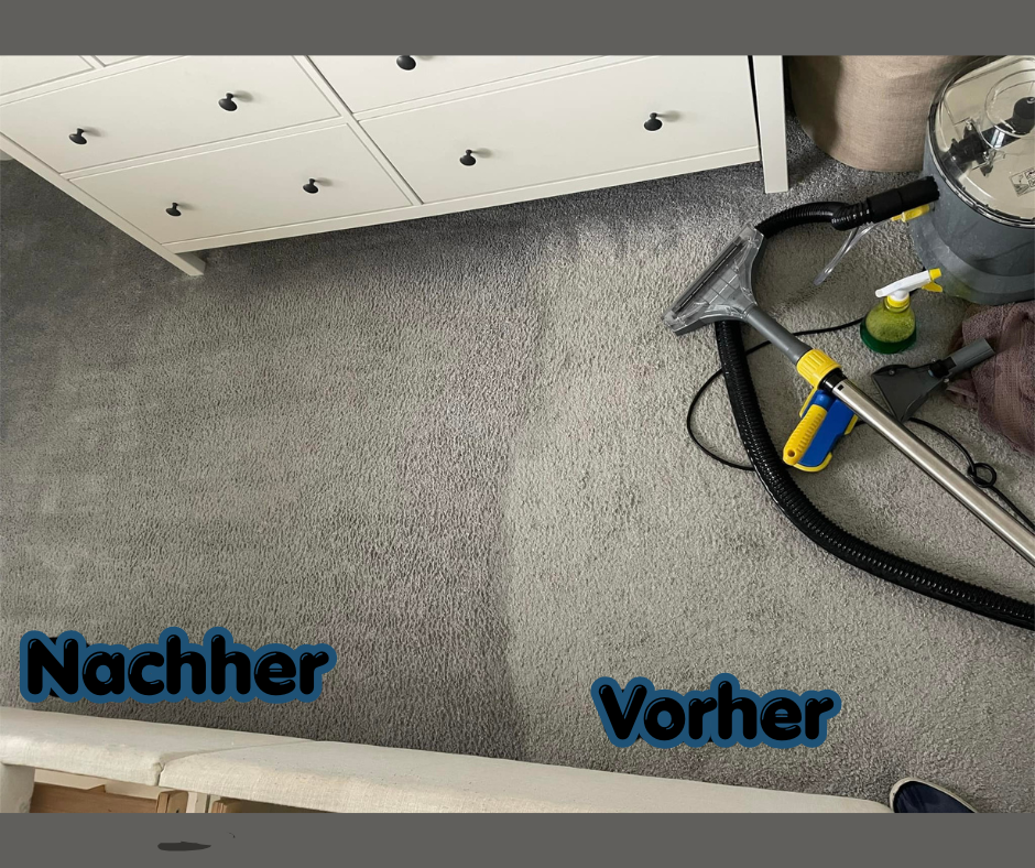 Teppich vor und nach der professionellen Teppichreinigung im Burgenland – Exclusive Cleaning