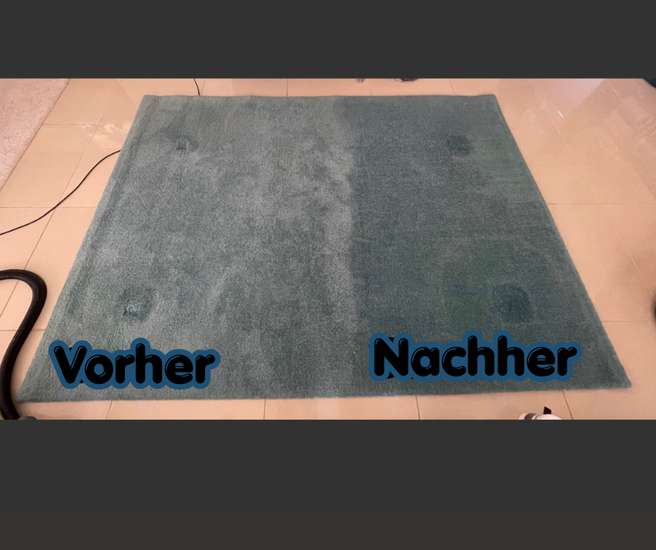 Teppich vor und nach der professionellen Teppichreinigung in Niederösterreich – Exclusive Cleaning